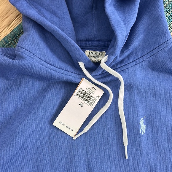 Polo Ralph Lauren blue cropped hoody size XS NWT - Picture 2 of 8